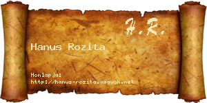 Hanus Rozita névjegykártya